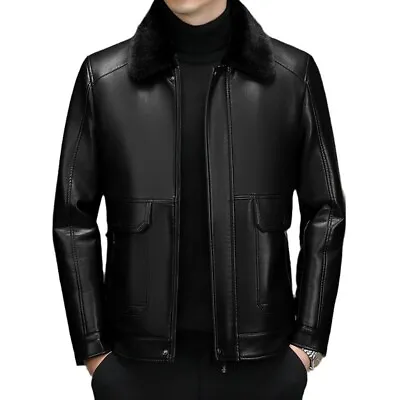 Winter Long Fur Leather Coat Men Thickened New Sheepskin Jacket Warm Overcoats • $119.33