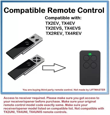 For LIFTMASTER For CHAMBERLAIN TX2EV TX4EV TX2REV TX4REV 868MHz. • £11.99