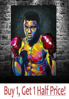 MUHAMMAD ALI CANVAS WALL ART PRINT PICTURE - FRAMED  *Ready To Hang* • £49.99