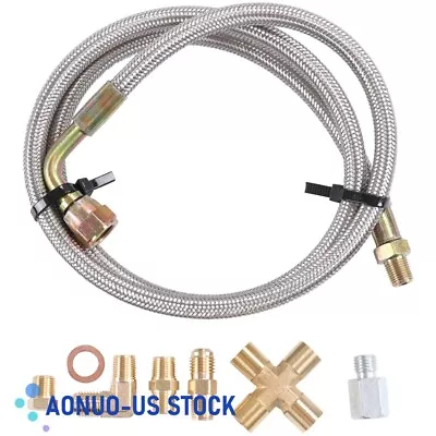 41  1/8 Npt -4an Turbo 90 Degree Oil Feed Line Kit T60 T70 T3 T4 T04e Gt35 Gt45 • $13.86