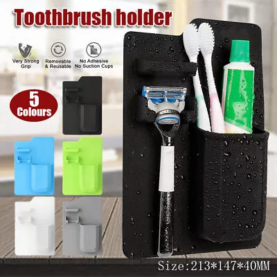 1PC Space Toothbrush Holder Shower Organizer Silicone Bathroom Storage Razor AU • $10.89