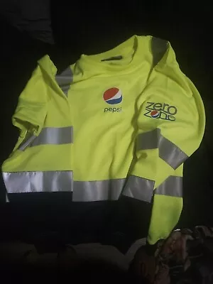 Pepsi Zero Zone Men's Yellow Black Reflective Safety Sweater Medium Never Worn • $24