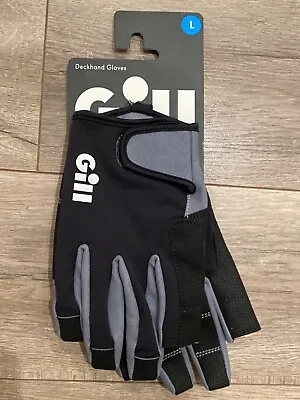 $10 • Buy Gill Deckhand Long Finger Sailing Gloves 2023 - Black 7053