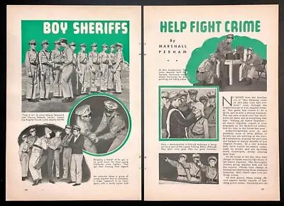 “Boy Sheriffs Help Fight Crime” 1940 Article Los Angeles County Junior Detective • £12.44