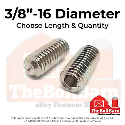 3/8 -16 Stainless Steel Cup Point Allen Socket Set Screw (Choose Length & Qty) • $492.55