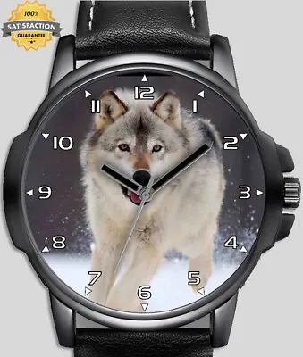 Arctic White Hunter Wolf Unique Unisex Beautiful Wrist Watch UK FAST • $98.52