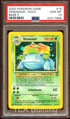 $181.50 • Buy PSA 10 GEM MINT Venusaur 18/130 HOLO RARE Base Set 2 Pokemon Card CS9-888