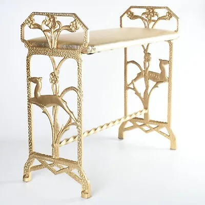 Vintage 1920s Gold Deer Art Deco Cast Iron Vanity Bench • $399.99