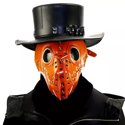 Plague Doctor Mask Steampunk Bird Nose Halloween Party Leather Costume Cosplay • $24.36