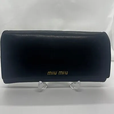 Miu Miu Long Wallet Black Red(inside) Leather Authentic • $55
