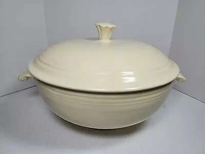 Vintage Fiesta Pottery Casserole Handles Original White Ivory Glaze Circa 1938 • $65