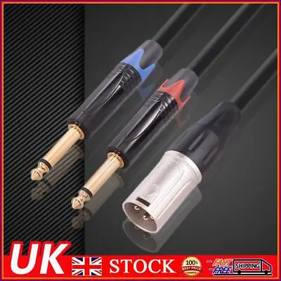 Y Splitter Cable Professional Male XLR To Dual 6.35mm TS Mono Plug Cable ✨ • £9.99