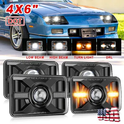 4PCS 4x6  LED Headlights Hi/Lo Beam For Chevy Camaro 1982-1992 Caprice Iroc-Z  • $148.13