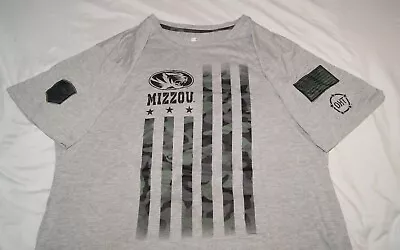 Missouri Tigers Mens 2XL XXL T-shirt Ncaa College Camo Flag Heather Gray • $11.99