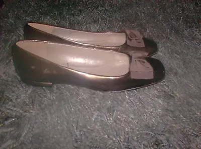 Ellen Tracy Bronze Patent Leather Ballet Shoes Andy 7 • $12.99