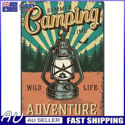 Home Rust Free UV Protected Metal Camping Lamp Sign Vintage Bar Wall Art Poster  • $9.30