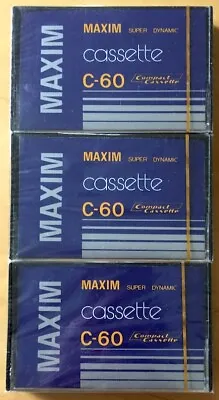 Maxim C60 Cassette Tape X3 New And Sealed Old Stock • £6