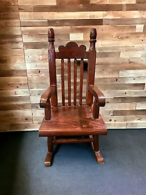 Wooden Rocking Chair For Doll Or Stuffed Animal 12” High At Back Spindles • $19.99