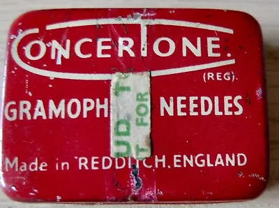 Vintage Concertone Gramophone Needle Tin With 50 Steel Needles Redditch England • $12.67