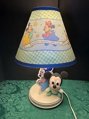 Lamp Mickey & Minnie Mouse Dolly Co. Night Light Table Plush Pluto Donald Shade • $20