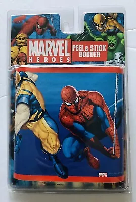 Marvel Heroes Peel & Stick Room Border Reusable 5  X 15 FT Hulk Spiderman NEW • $20