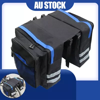 Bike Bicycle Rear Rack Pannier Bags Back Waterproof Seat Box Saddle Carry Bag AU • $19.88