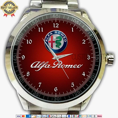 $24.99 • Buy Alfa Romeo Logo Quartz Watch Stainless Steel Wristwatches AR005