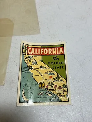 Vintage California The Golden State Travel Goldfarb Decal  Water Transfer • $5