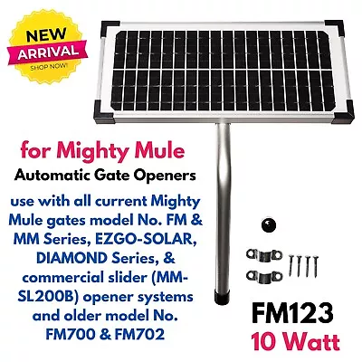 10 W Solar Panel Kit For Mighty Mule Automatic Gate Openers MM FM DIAMOND Series • $192.27