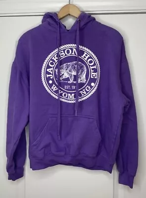 Jackson Hole Purple Hoodie Pullover Size Medium Adult Unisex • $11.99