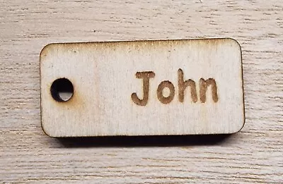 Personalised Keyring Keychain Name Fob Tag Handmade Wooden Laser Engraved • £1.49