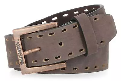 Harley-Davidson Men's Perforated Edge Genuine Leather Belt - Antique Finish • $64.95