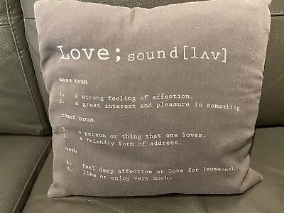 NEXT Word Love Dictionary Definition Square Cushion Shop Stock Item NEW 35 X 35 • £4.90