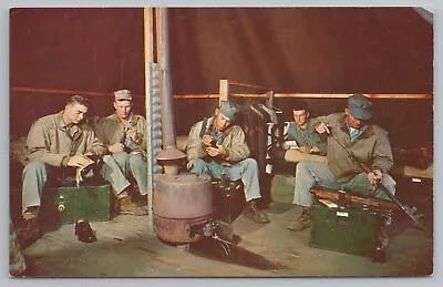 Camp Pendleton CA~Marines In Tent Clean Weapons~Military Vietnam Era~1960s • $7