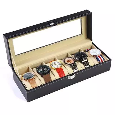 Tonando Watch Box For Men6 Slot Watch Display Case Organizer Jewelry Storage... • $25.48