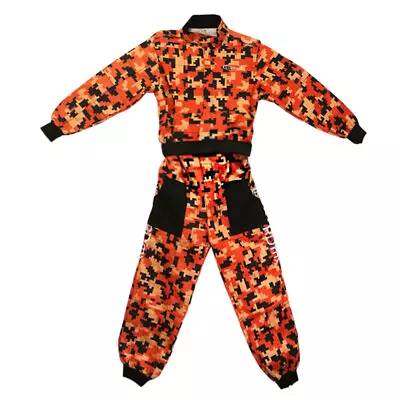 Leopard Kids Children Motocross Race Suit Camo Overalls Karting Pit Orange • £19.49