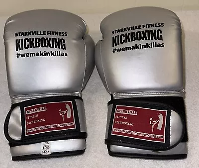 King UFC 14 OZ MENS Silver BOXING GLOVES - KICKBOXING HEAVY BAG CARDIO Unused • $20