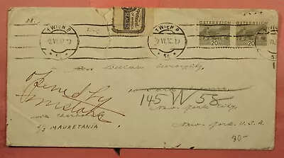 Dr Who 1932 Austria Per Ship Ss Mauretania To Usa Tied Officially Sealed 100629 • $6