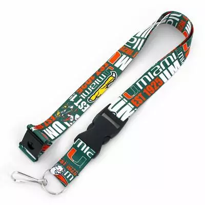 Miami Hurricanes Dynamic Design Lanyard [NEW] NCAA Key Chain Ring ID Badge Strap • $8.95