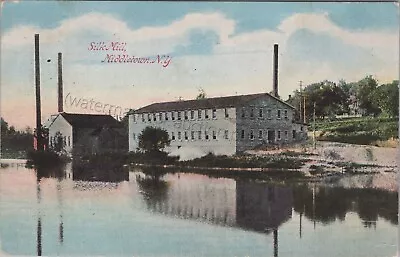 Middletown NY: Silk Mill Vintage Orange Co New York Postcard (to Paterson NJ) • $11.49