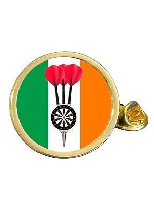 Ireland Darts Gold Plated Domed Lapel Pin Badge (K) In Bag • £5.99