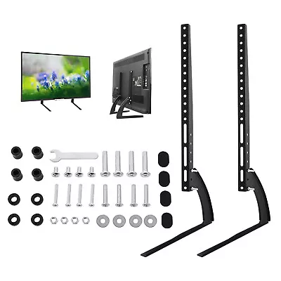 Universal TV Stand 32''-70'' LCD LED Flat Screen Table Pedestal Monitor Bracket • £12.49