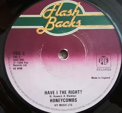 £4.99 • Buy HONEYCOMBS - HAVE I THE RIGHT - 7  Vinyl 45 RPM - PYE FBS 3