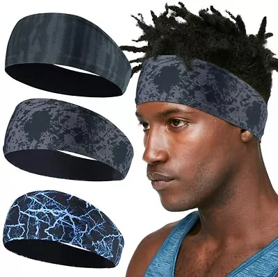 Camo Headband Stretch Sports Yoga Gym Hair Band Wrap Sweatband For Women Men US • $6.69