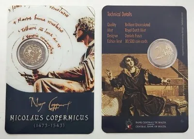 Malta 2 Euro 2023 Nicolaus Copernicus Coin Card BU (#9210) • $29.90