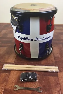 Tambora 11”-Dominican Republic Flag Design. Bag  Stick And Straps Included • $299