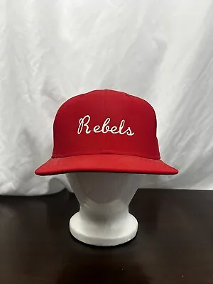 Vintage Ole Miss Rebels Hat New Era Script DuPont Visor Snapback 80s Rare • $39.99