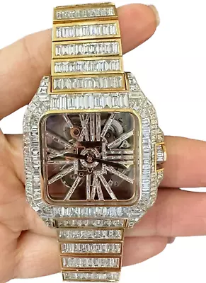 £79482.53 • Buy Mens Cartier Santos De Cartier Skeleton 18K Gold Chandelier Diamonds 