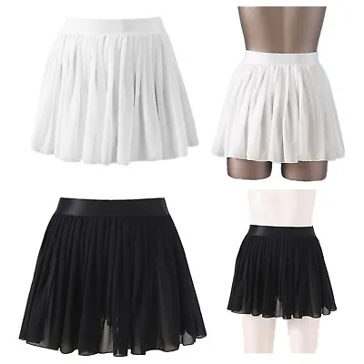 $13.54 • Buy Women See-Through Chiffon Skirt High Waist Ruffle Miniskirt Loungewear Beachwear