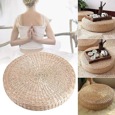 £16.88 • Buy 4pcs 40cm Round Straw Weave Pillow Floor Yoga Chair Seat Mat Tatami Cushion Pads